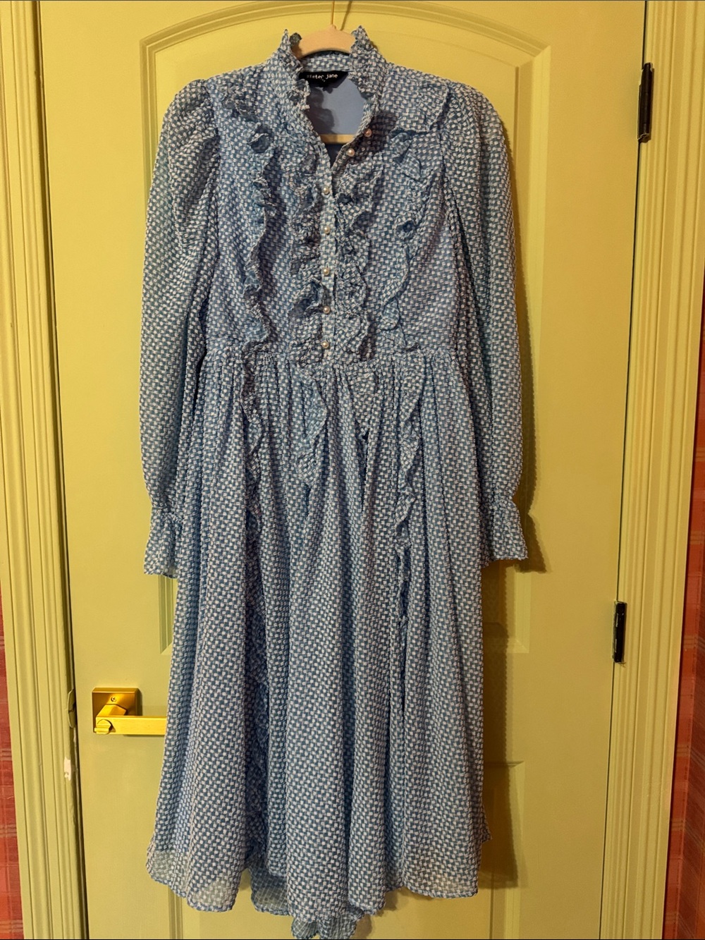 Sister Jane Powder Blue Ruffle Midi Dress